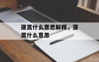 蓬蒿什么意思解释，蓬蒿什么意思