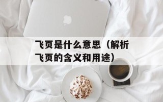飞页是什么意思（解析飞页的含义和用途）
