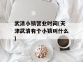 武清小镇营业时间(天津武清有个小镇叫什么)