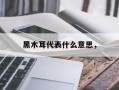 黑木耳代表什么意思，