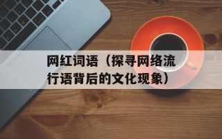 网红词语（探寻网络流行语背后的文化现象）