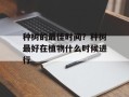 种树的最佳时间？种树最好在植物什么时候进行