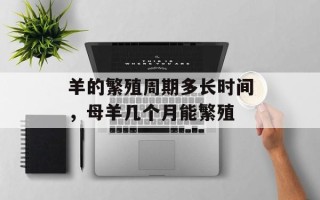羊的繁殖周期多长时间，母羊几个月能繁殖