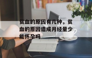 贫血的原因有几种，贫血的原因造成月经量少能怀孕吗