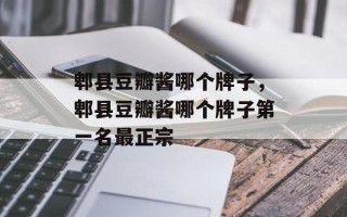 郫县豆瓣酱哪个牌子，郫县豆瓣酱哪个牌子第一名最正宗
