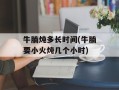牛腩炖多长时间(牛腩要小火炖几个小时)