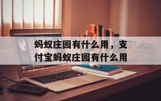 蚂蚁庄园有什么用，支付宝蚂蚁庄园有什么用