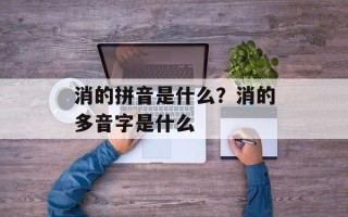消的拼音是什么？消的多音字是什么