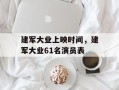 建军大业上映时间，建军大业61名演员表