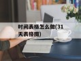 时间表格怎么做(31天表格图)