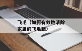 飞毛（如何有效地清除家里的飞毛腿）