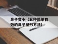 鼻子变小（五种简单有效的鼻子塑形方法）