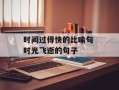 时间过得快的比喻句 时光飞逝的句子