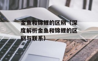 金鱼和锦鲤的区别（深度解析金鱼和锦鲤的区别与联系）