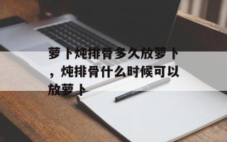 萝卜炖排骨多久放萝卜，炖排骨什么时候可以放萝卜