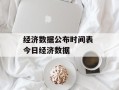 经济数据公布时间表 今日经济数据