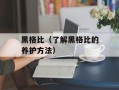 黑格比（了解黑格比的养护方法）