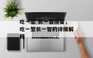吃一堑 长一智拼音，吃一堑长一智的详细解释