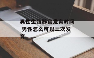 男性生殖器官发育时间 男性怎么可以二次发育