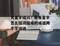 大音字组词？带有音字怎么组词组成的成语两个字词语