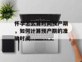 怀孕怎么算时间预产期，如何计算预产期的准确时间