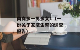 肉肉多一男多女1（一份关于家庭生育的调查报告）
