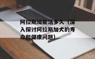 阿拉斯加能活多久（深入探讨阿拉斯加犬的寿命和健康问题）