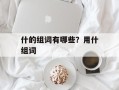 什的组词有哪些？用什组词