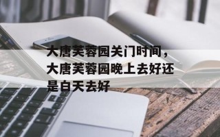 大唐芙蓉园关门时间，大唐芙蓉园晚上去好还是白天去好